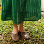 Forest Pinstripes Midi Skirt