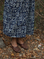 Indigo Folk Midi Skirt