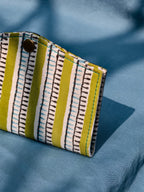 Lime green striped battua