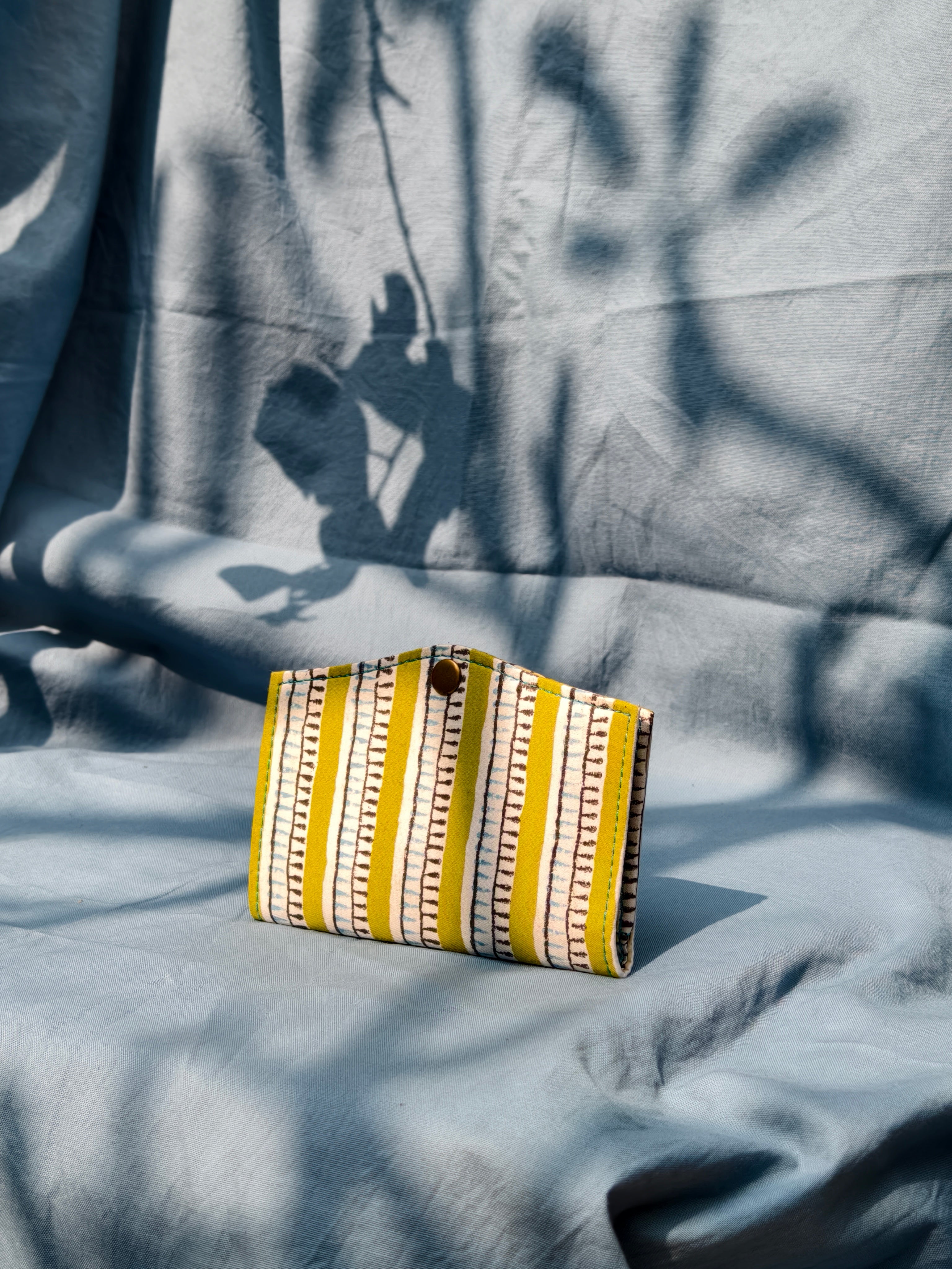 Lime green striped battua