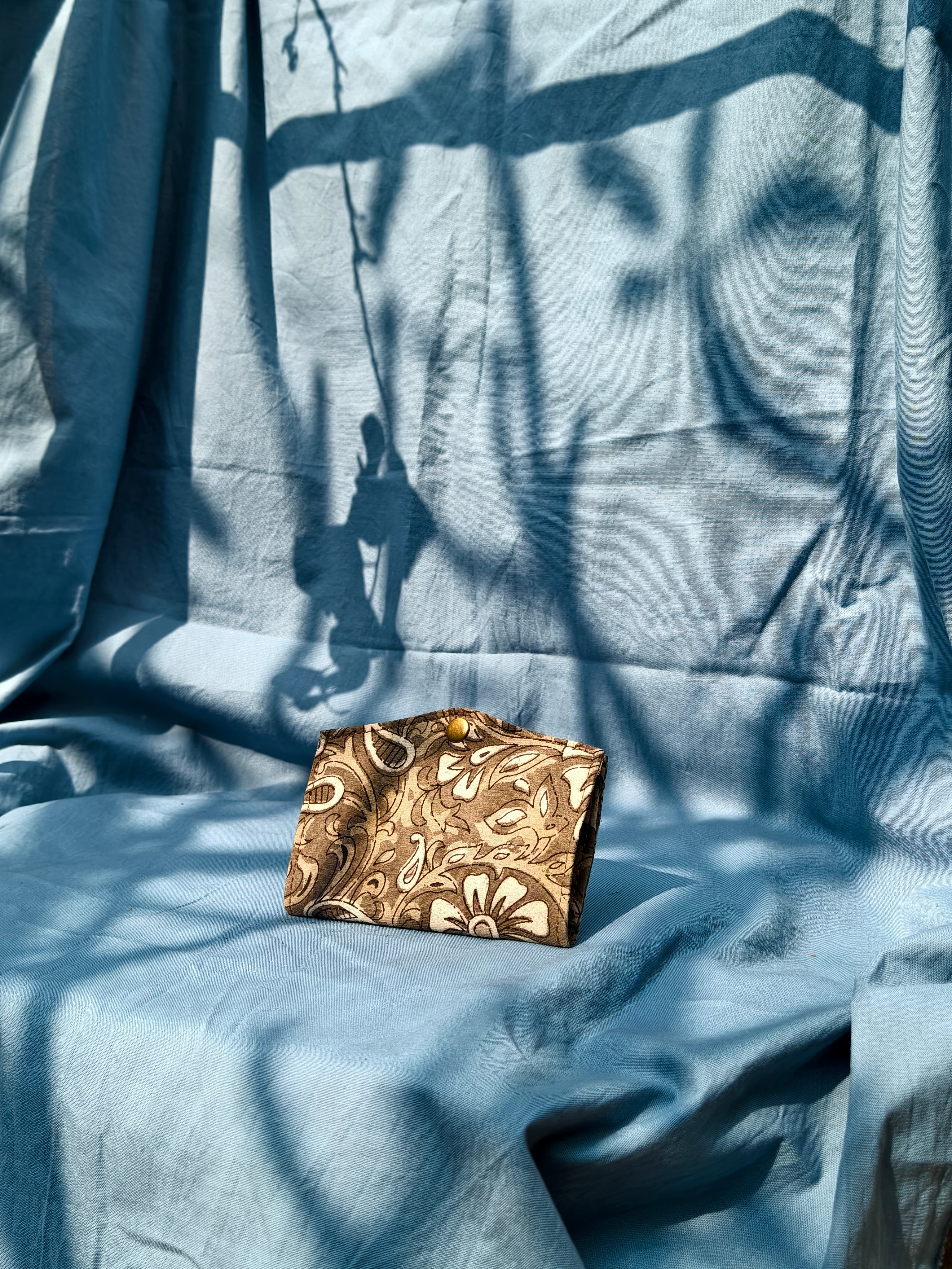 Grey Paisley Battua Wallet