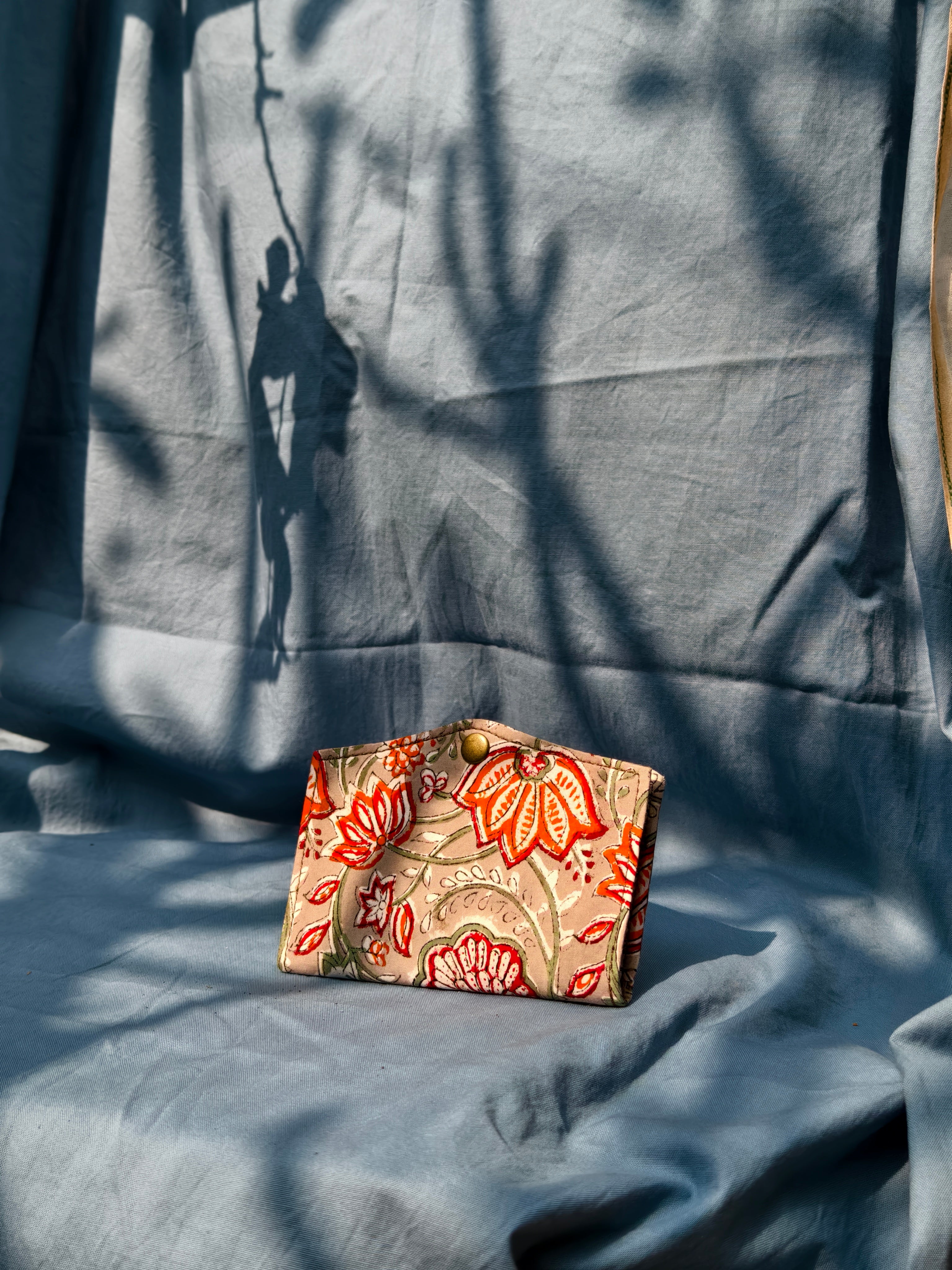 Grey floral Battua wallet