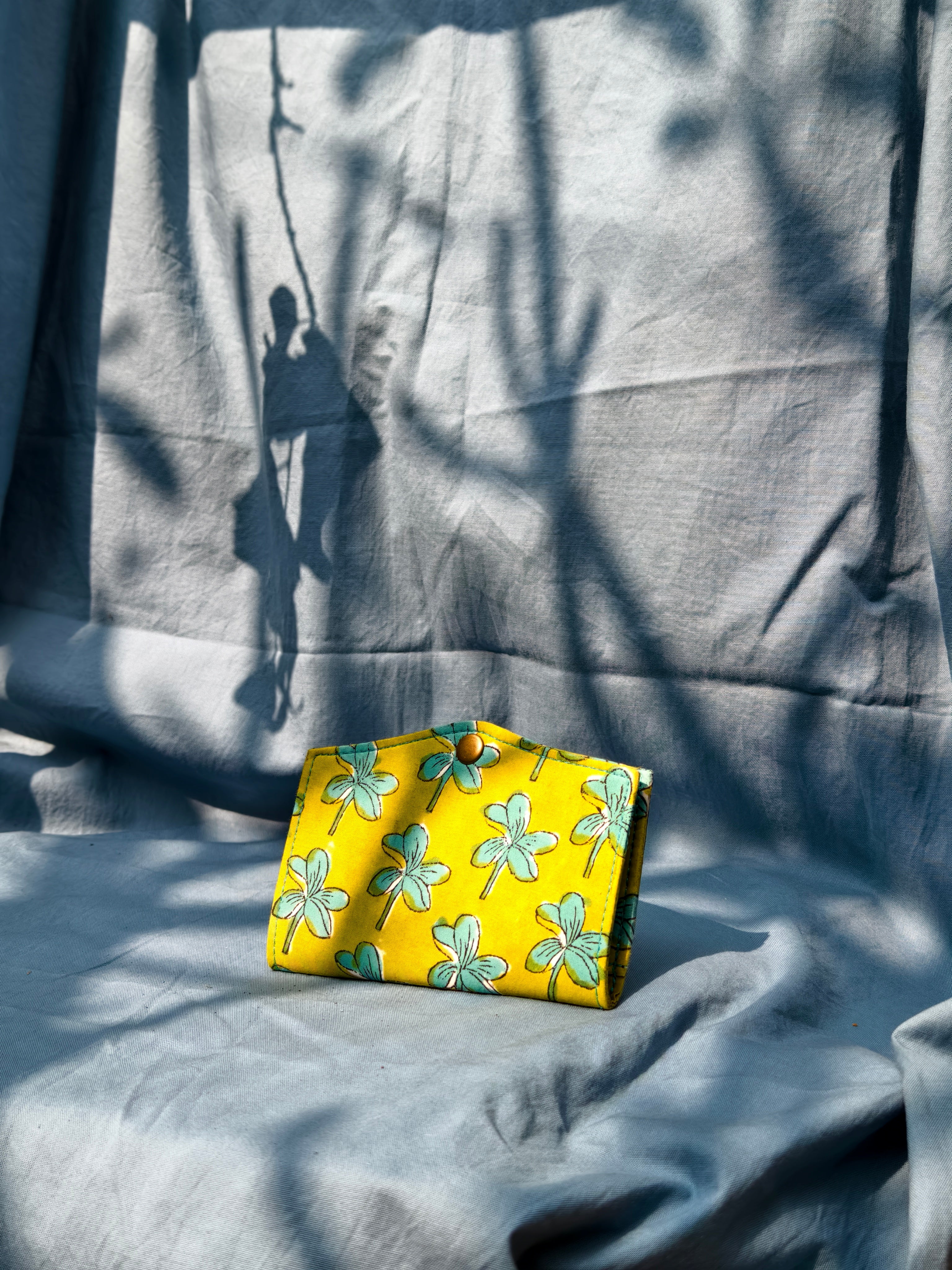 Lime Green floral battua wallet