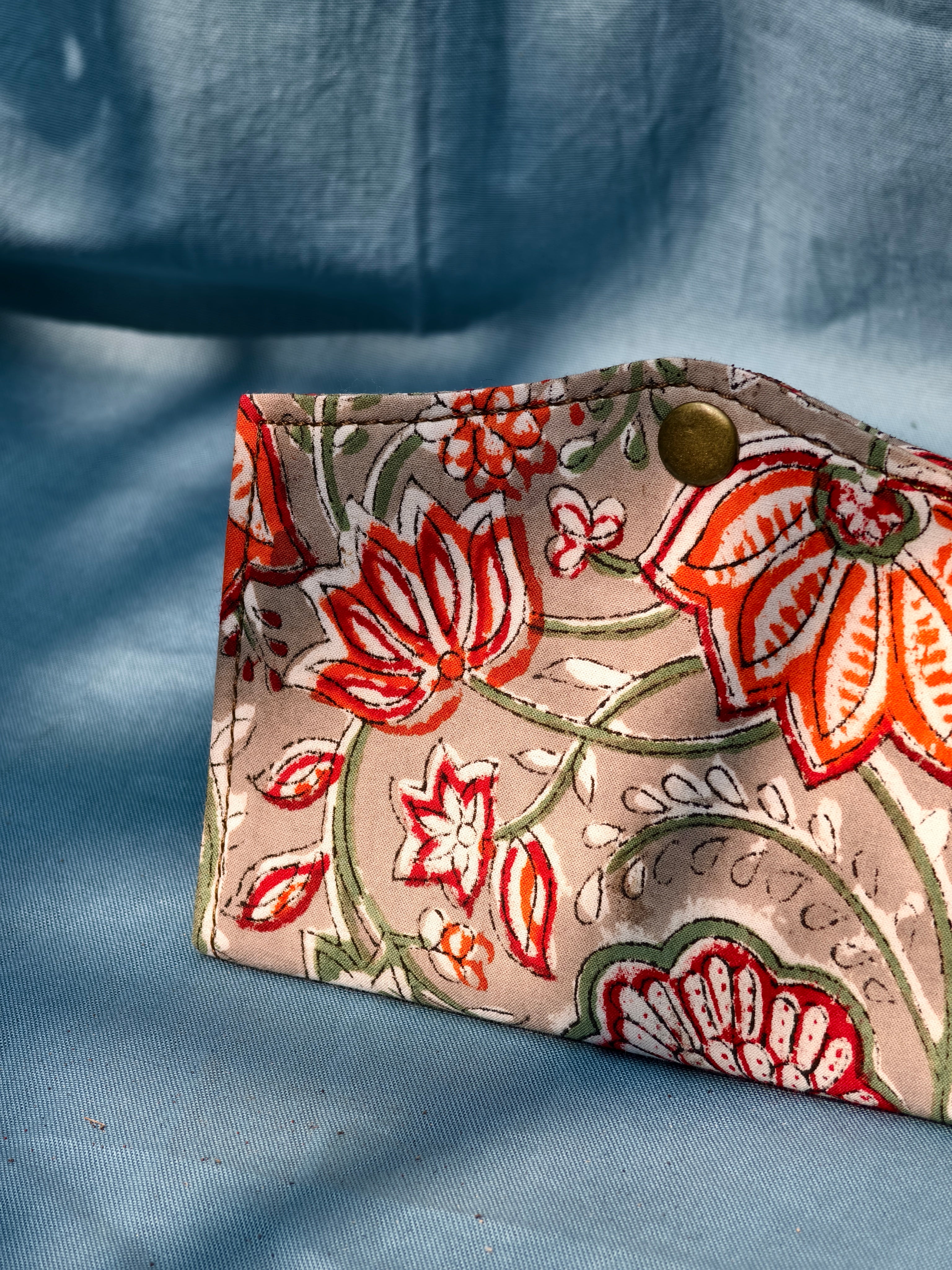 Grey floral Battua wallet