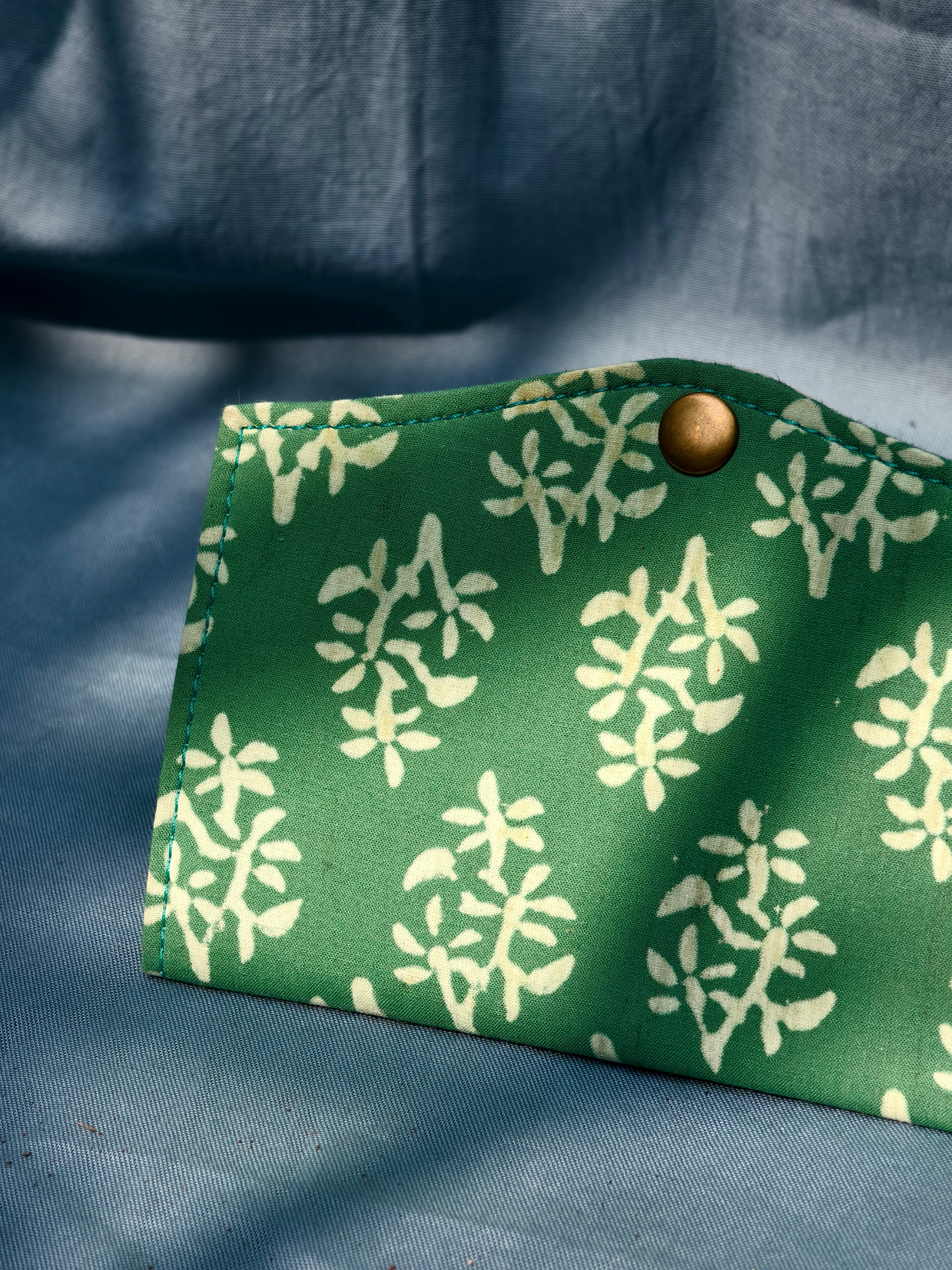 Mint Green floral battua wallet