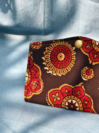 Black Red floral battua wallet