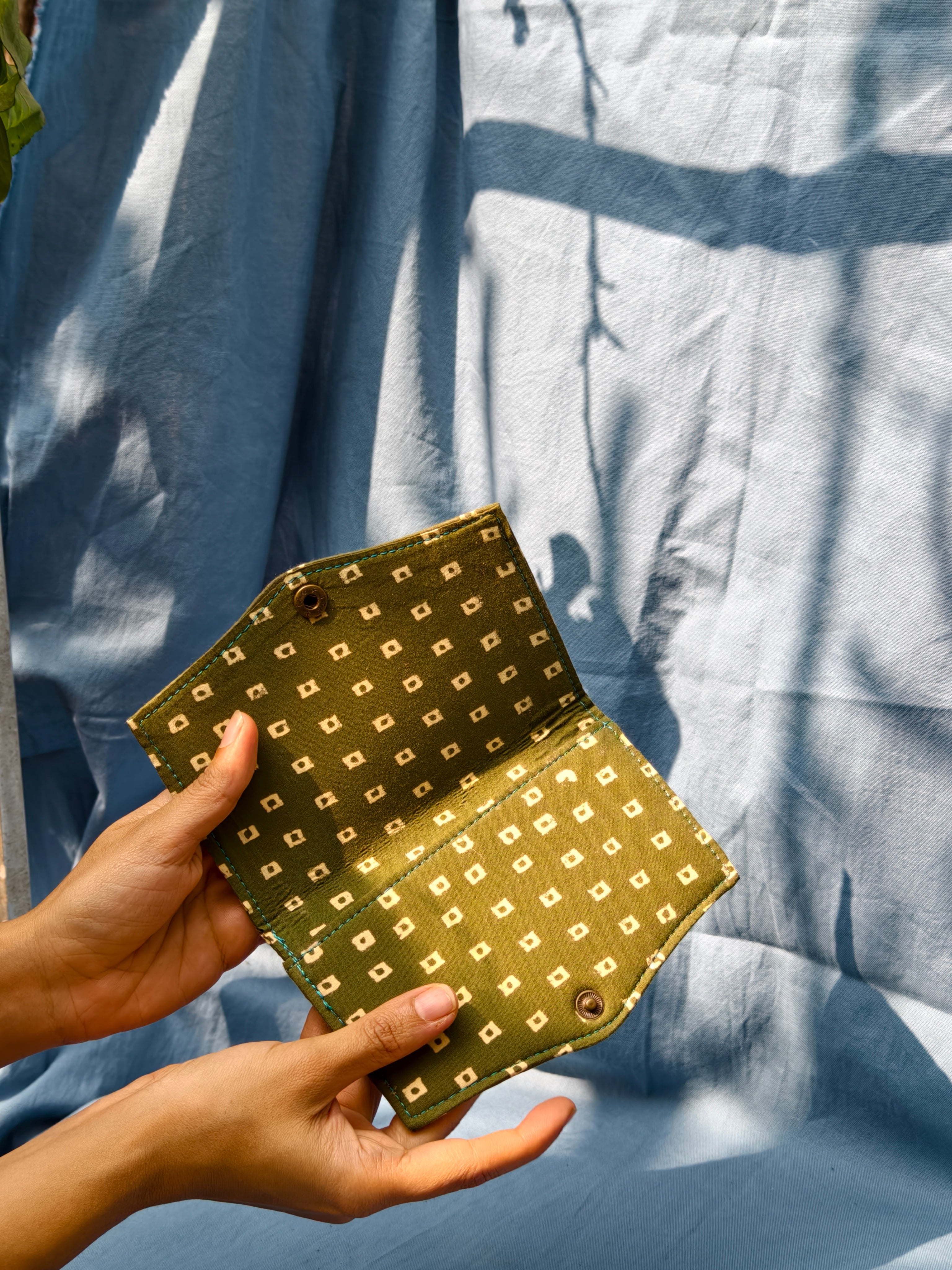 Green square Battua wallet