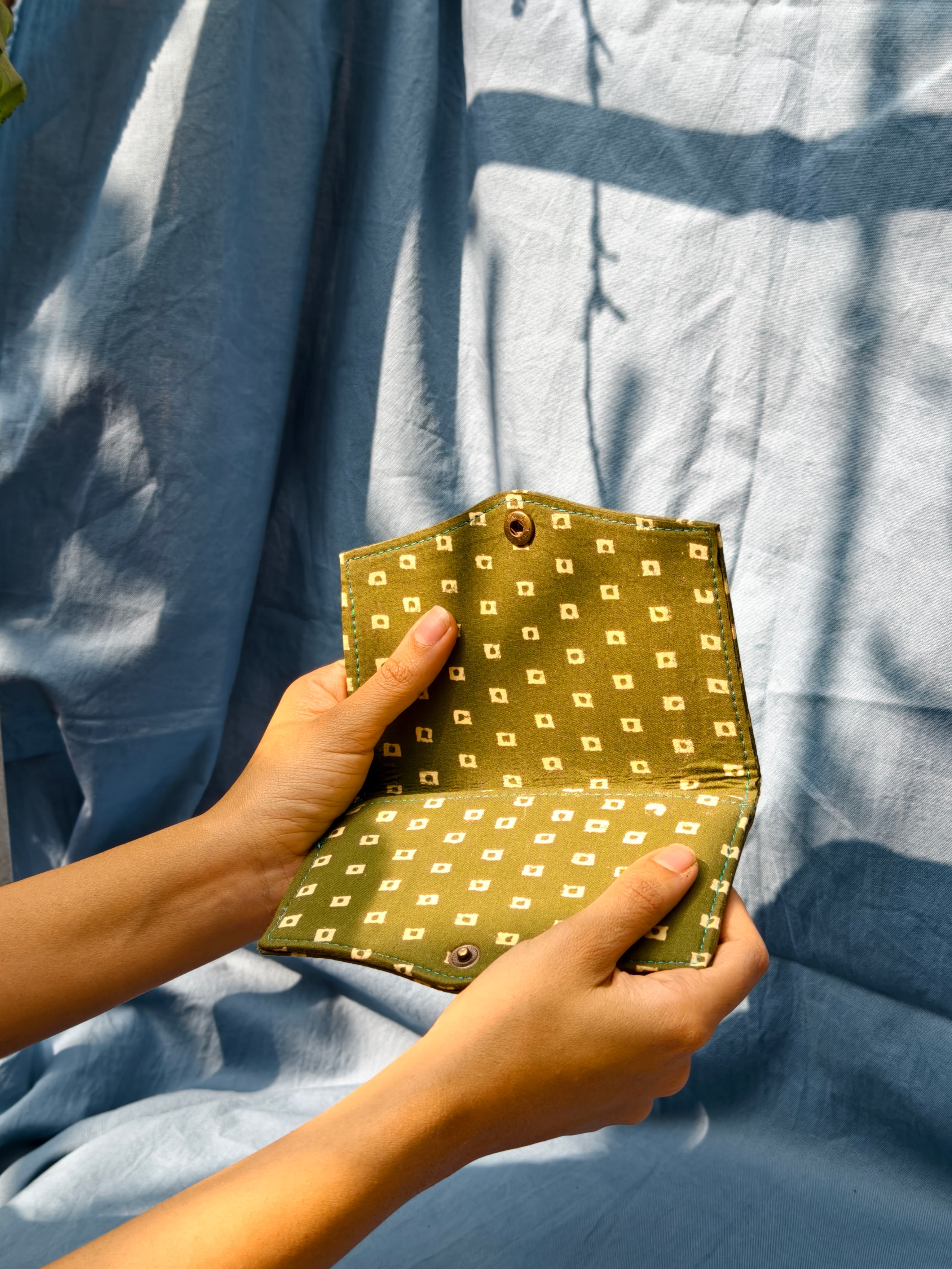 Green square Battua wallet