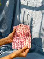 White and Pink Battua wallet