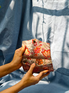 Grey floral Battua wallet