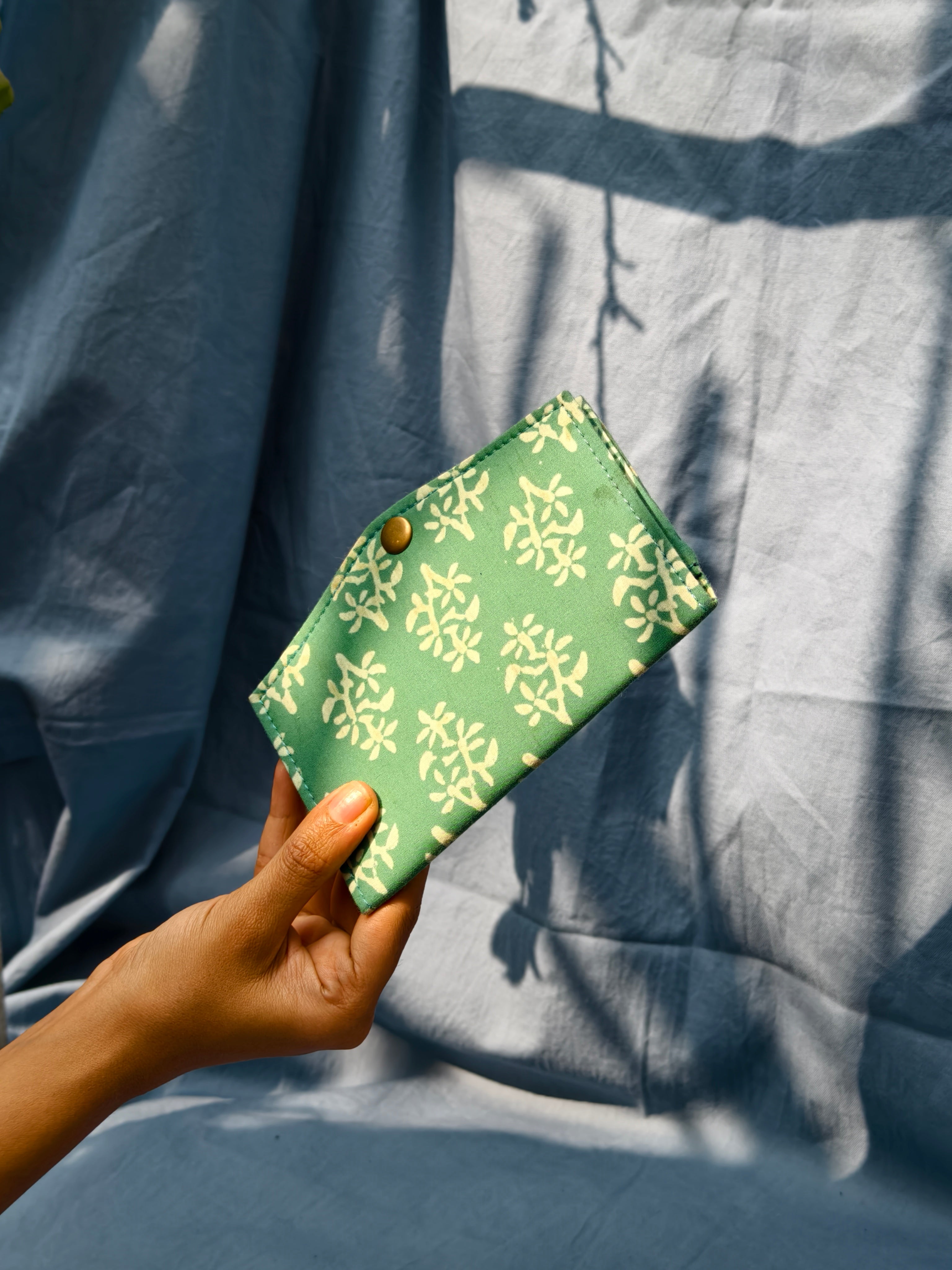 Mint Green floral battua wallet