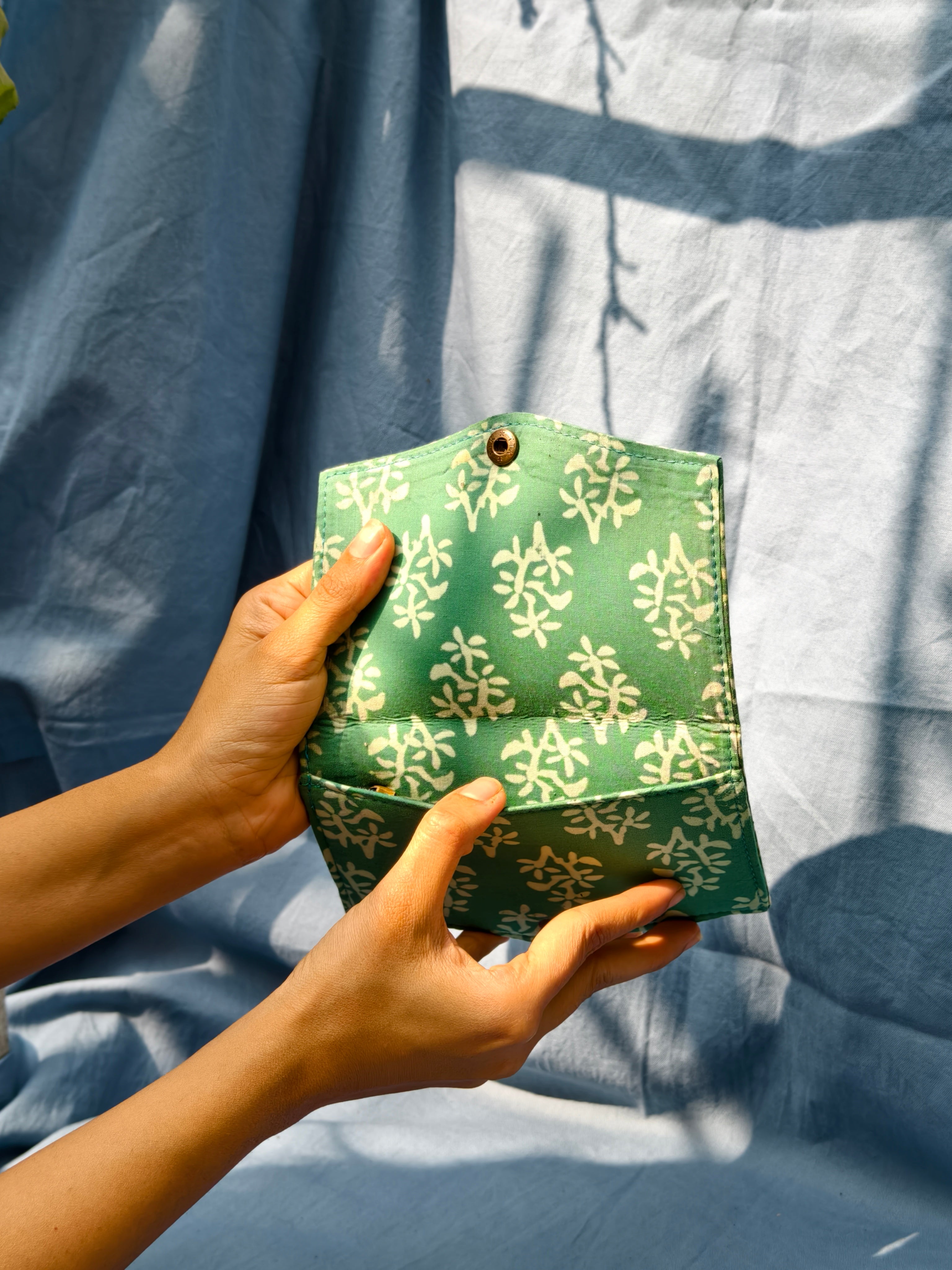 Mint Green floral battua wallet