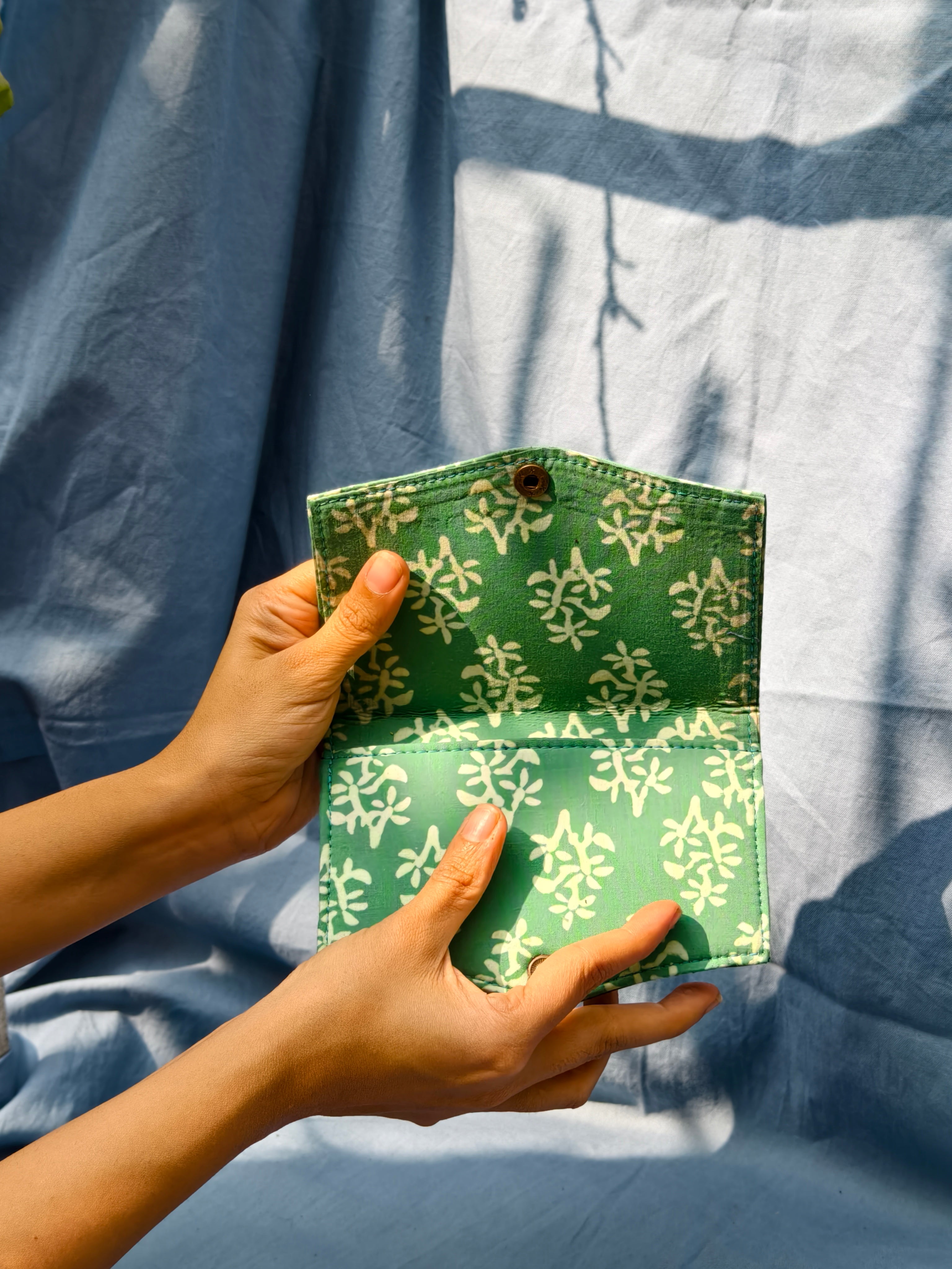 Mint Green floral battua wallet