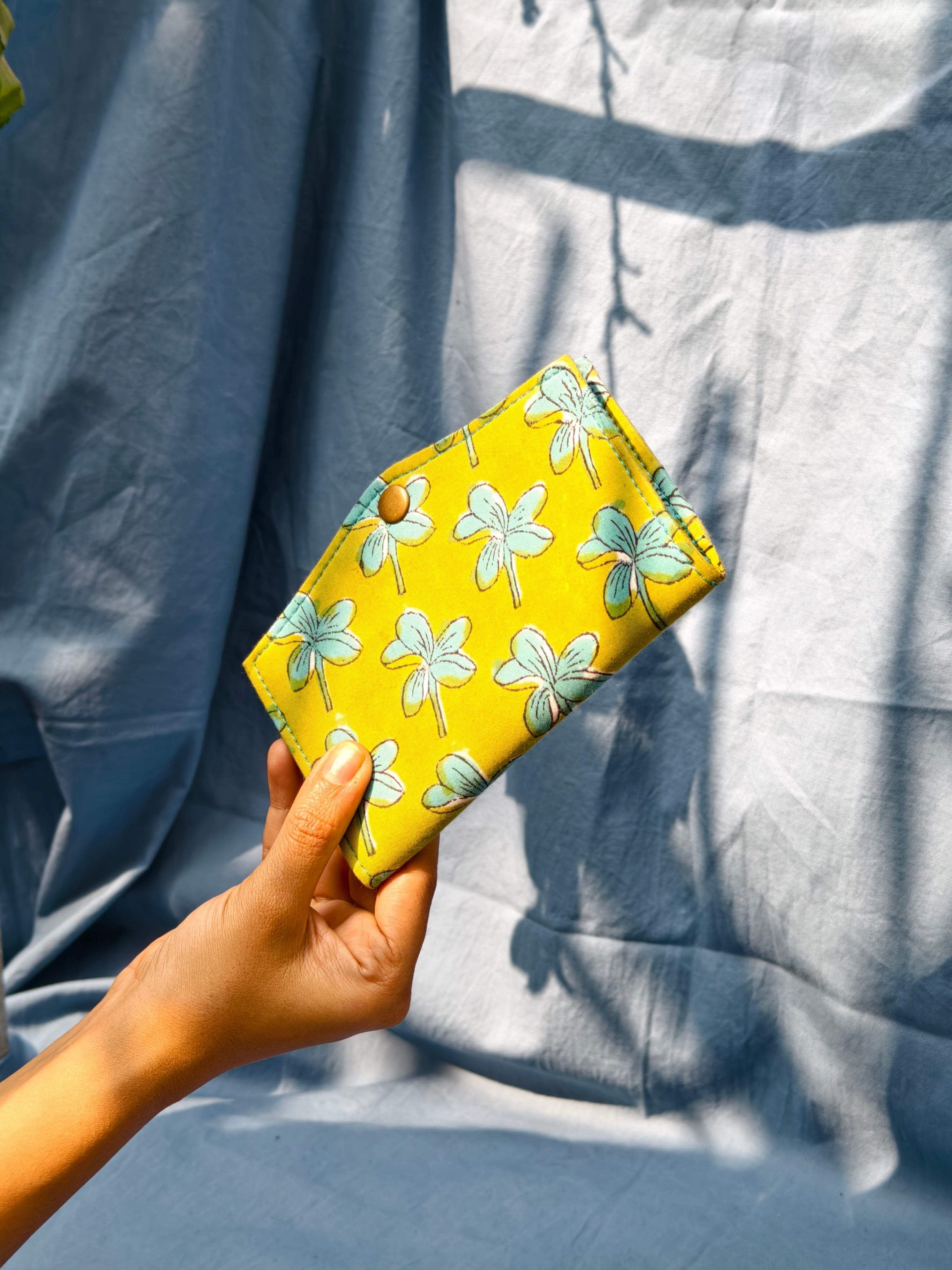 Lime Green floral battua wallet