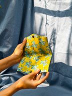 Lime Green floral battua wallet