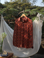 Red Geometric Ajrakh shirt