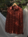 Red Geometric Ajrakh shirt
