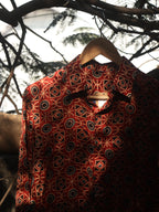 Red Geometric Ajrakh shirt